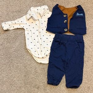 Navy Blue Baby Outfit Set